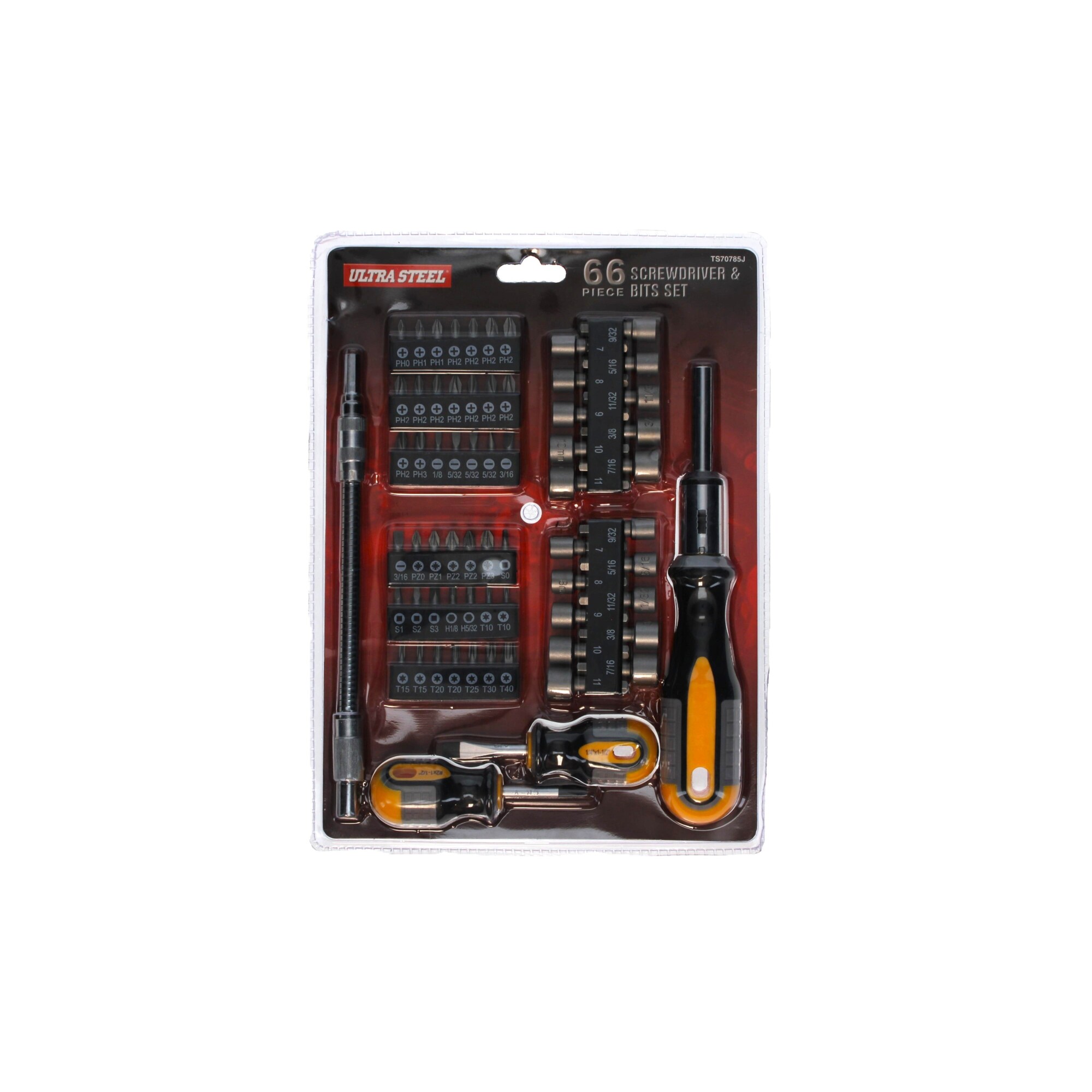 Ultrasteel 66pc Screwdriver & Bits Set
